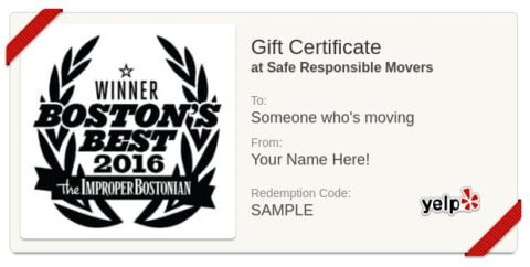 Give the Gift of Moving! (A Moving Company Gift Certificate!) | Safe